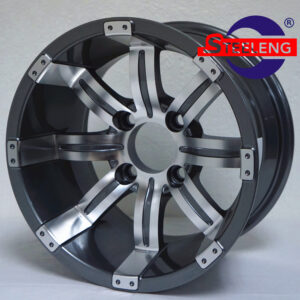Tempest - 12" Machined/Gunmetal golf cart wheel
