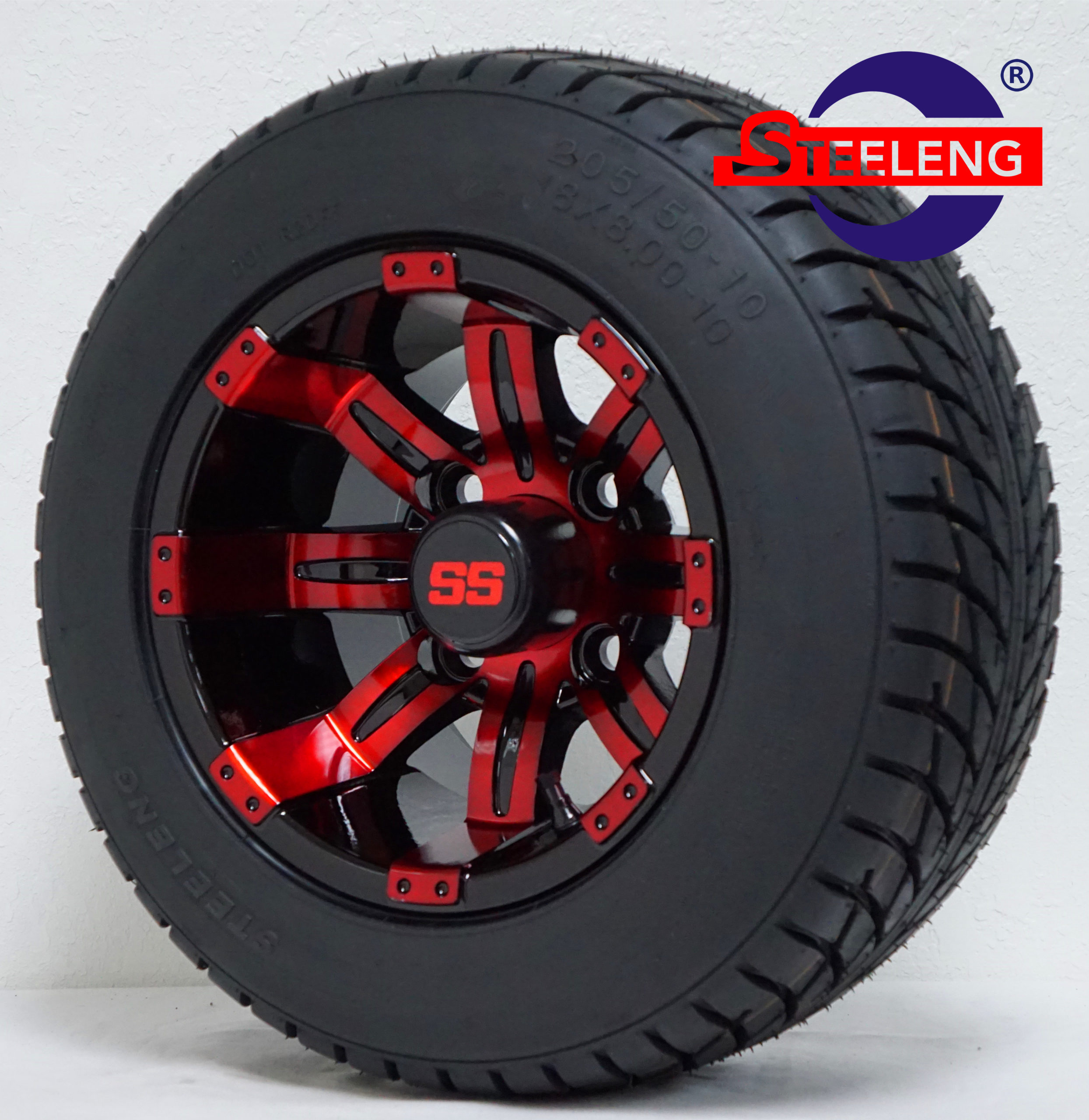 Tempest - 12" Red/Black golf cart wheel - Image 5
