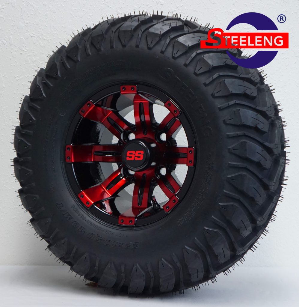 Tempest - 12" Red/Black golf cart wheel - Image 4