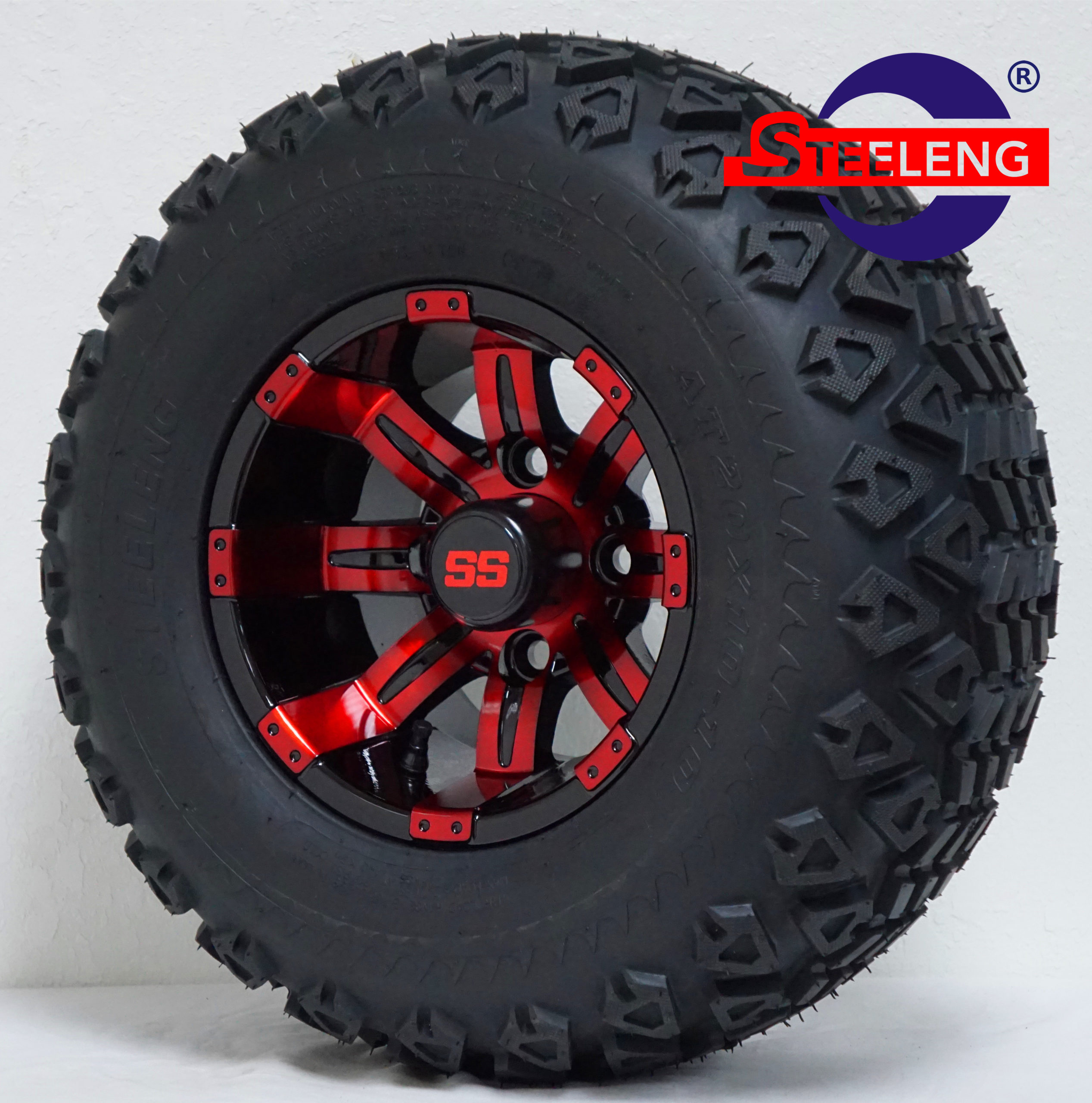Tempest - 12" Red/Black golf cart wheel - Image 3