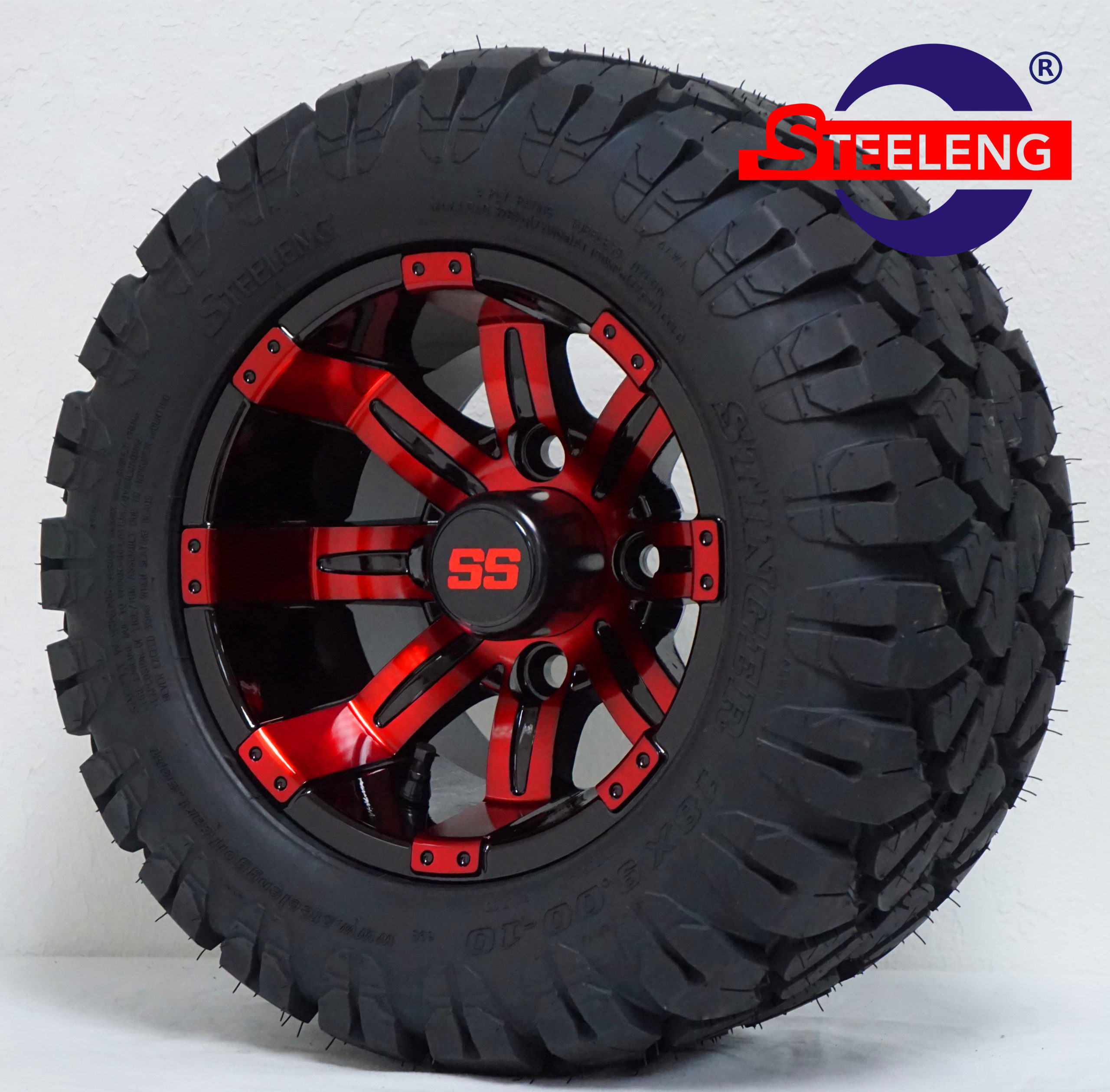 Tempest - 12" Red/Black golf cart wheel - Image 2