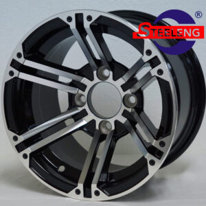 Terminator - 12" Machined/Black golf cart wheel