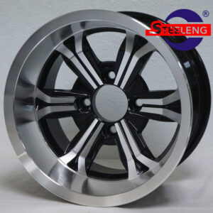 Transformer - 12" Machined/Black golf cart wheel