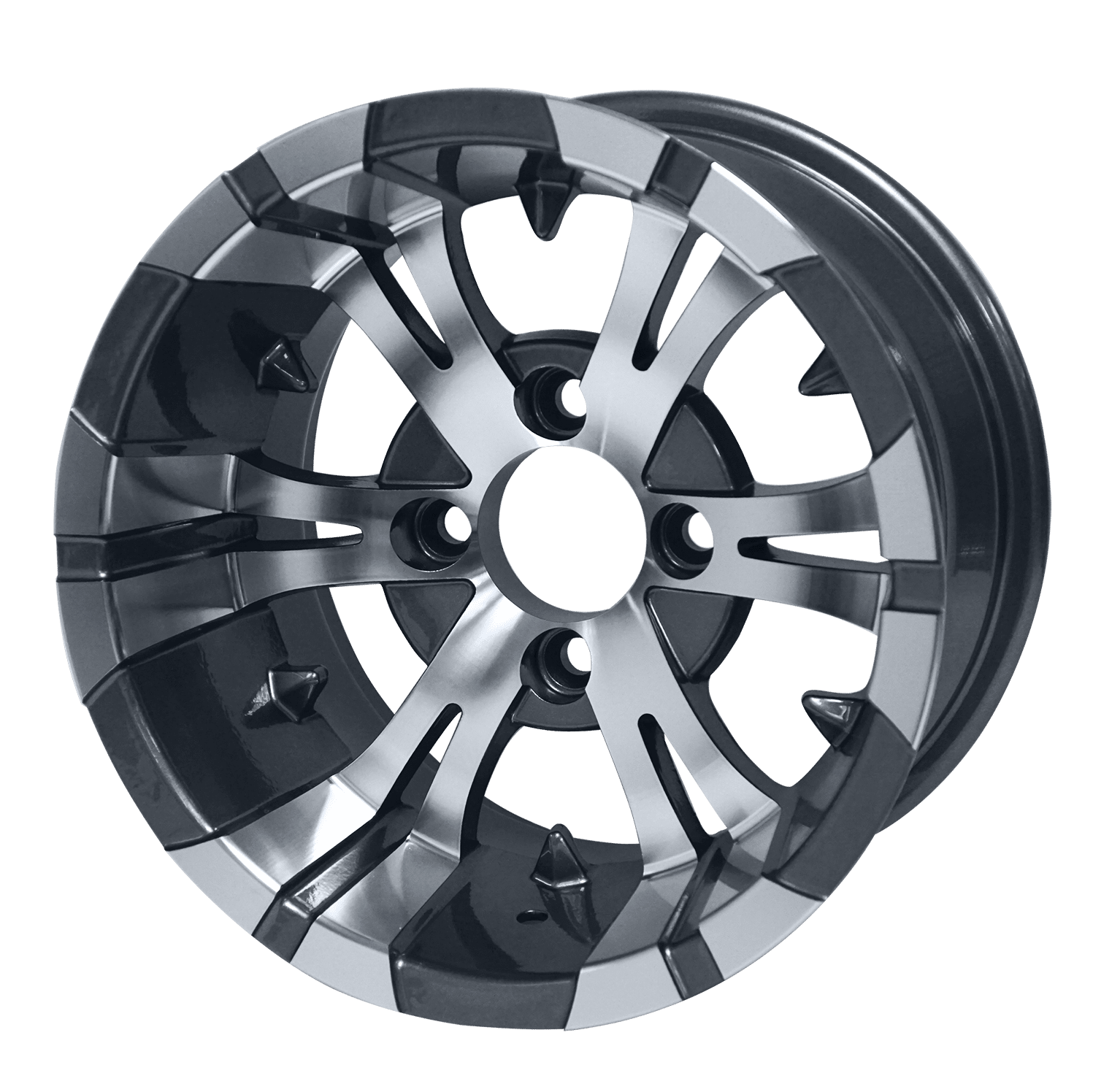 Vampire - 12” Machined/Gunmetal golf cart wheel