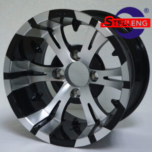 Vampire - 12" Machined/Black golf cart wheel
