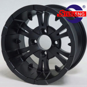 Vampire - 12" Matte Black golf cart wheel