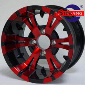 Vampire -12" Red/Black golf cart wheel