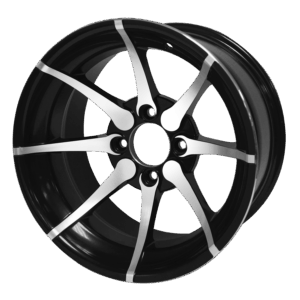 Kraken - 14" Machined/Black golf cart wheel