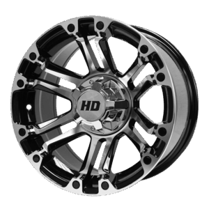 Rhino - 14" Machined/Black golf cart wheel