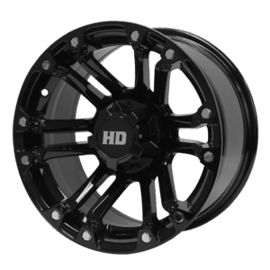 Rhino - 14" Glossy Black golf cart wheel