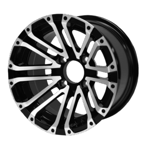Lancer - 14" Machined/Black golf cart wheel