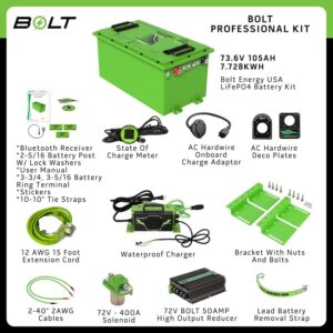 74 Volt 105 Ah Bolt Energy Lithium Bundle – Select Your Cart, Choose Your Options