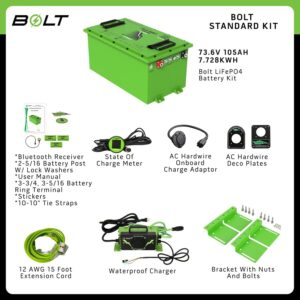 74 Volt 105 Ah Bolt Energy Lithium Bundle – Select Your Cart, Choose Your Options
