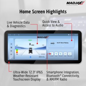 MadJax® Kinect™ Display Screen Kit for A/C motor Club Car Precedent/Tempo/Onward with Bolt Battery Setup