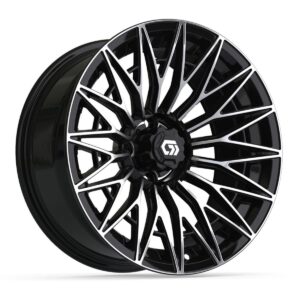 GTW® Blur Black/Machined 16 in Wheels with 225/40-R16 Mamba Street Tires – Full Set
