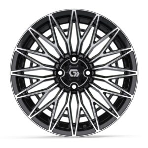 GTW® Blur Black/Machined 16 in Wheels with 225/40-R16 Mamba Street Tires – Full Set