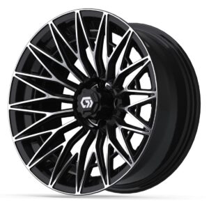 GTW® Blur Black/Machined 16 in Wheels with 225/40-R16 Mamba Street Tires – Full Set