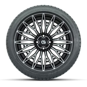 GTW® Blur Black/Machined 16 in Wheels with 225/40-R16 Mamba Street Tires – Full Set