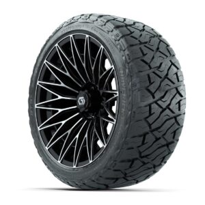 GTW® Blur Black/Machined 16 in Wheels with 225/40-R16 Maverick Hybrid Tires – Full Set