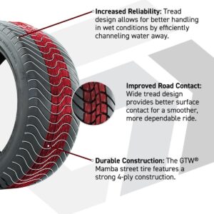 GTW® Blur Chrome 16 in Wheels with 225/40-R16 Mamba Street Tires – Full Set