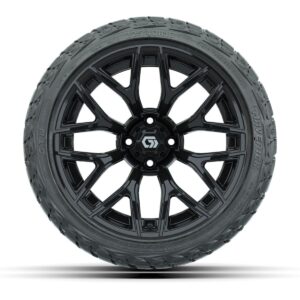 GTW® Monaco Gloss Black 16 in Wheels with 225/40-R16 Maverick Hybrid Tires – Full Set