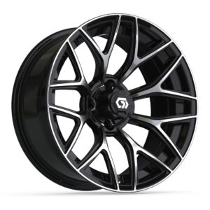 GTW® Monaco Black/Machined 16 in Wheels with 225/40-R16 Mamba Street Tires – Full Set