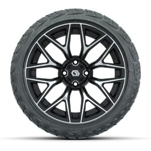 GTW® Monaco Black/Machined 16 in Wheels with 225/40-R16 Maverick Hybrid Tires – Full Set