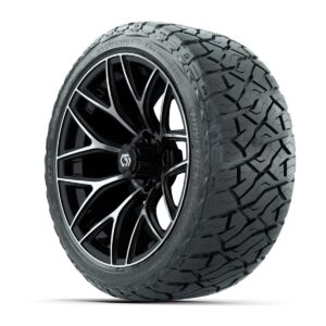 GTW® Monaco Black/Machined 16 in Wheels with 225/40-R16 Maverick Hybrid Tires – Full Set