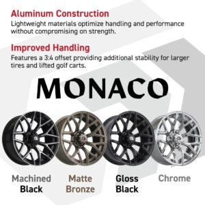 GTW® Monaco Black/Machined 16 in Wheels with 225/40-R16 Mamba Street Tires – Full Set