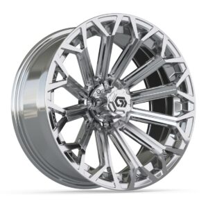 GTW® Phantom Chrome 16 in Wheels with 225/40-R16 Mamba Street Tires – Full Set