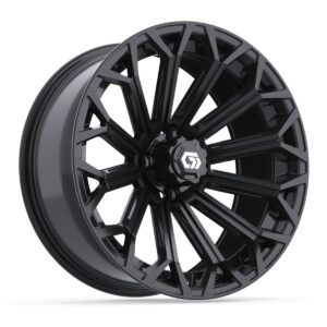 GTW® Phantom Gloss Black 16 in Wheels with 225/40-R16 Mamba Street Tires – Full Set
