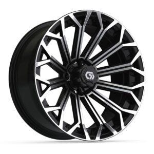 GTW® Phantom Black/Machined 16 in Wheels with 225/40-R16 Mamba Street Tires – Full Set