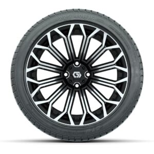 GTW® Phantom Black/Machined 16 in Wheels with 225/40-R16 Mamba Street Tires – Full Set