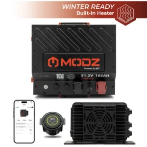 MODZ Universal 48V (51.2V) 105AH Nano Lithium Golf Cart Battery Bundle with Built-In Heater